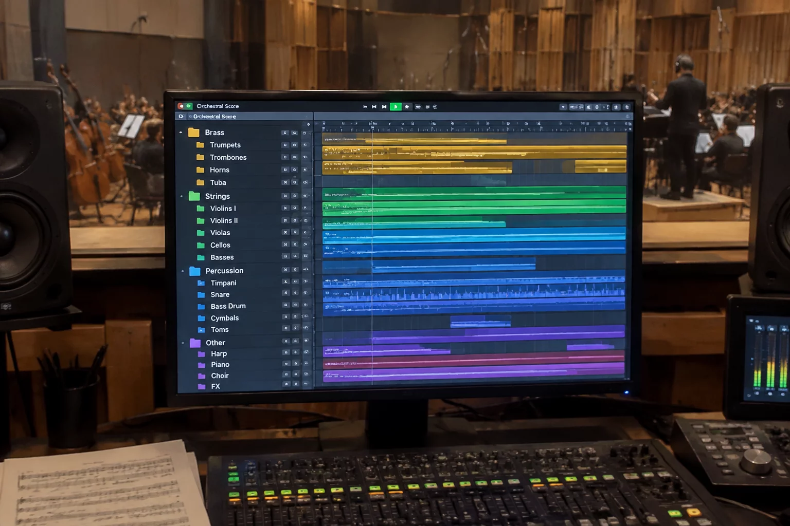 Nesting Large Film Score Orchestras in Routing Folders